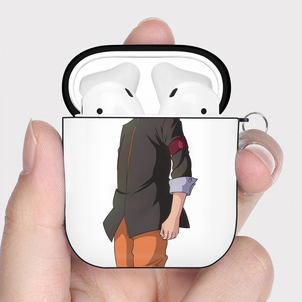 （画像用） NARUTO -ナルト- うずまき ナルト Uzumaki Naruto AirPods 第2世代保護ケース ハードシェル ブラック 耐衝撃・防指紋・カラビナ付き