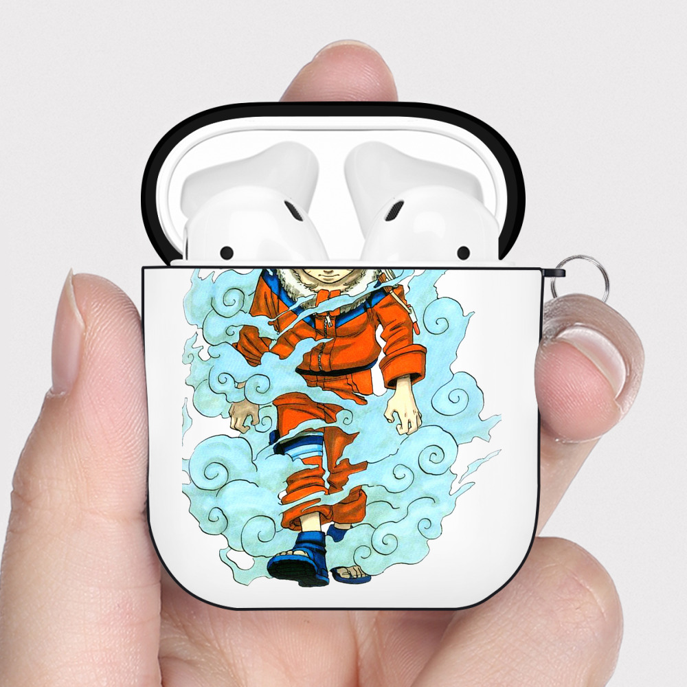 （画像用） NARUTO -ナルト- うずまき ナルト Uzumaki Naruto AirPods 第2世代保護ケース ハードシェル ブラック 耐衝撃・防指紋・カラビナ付き