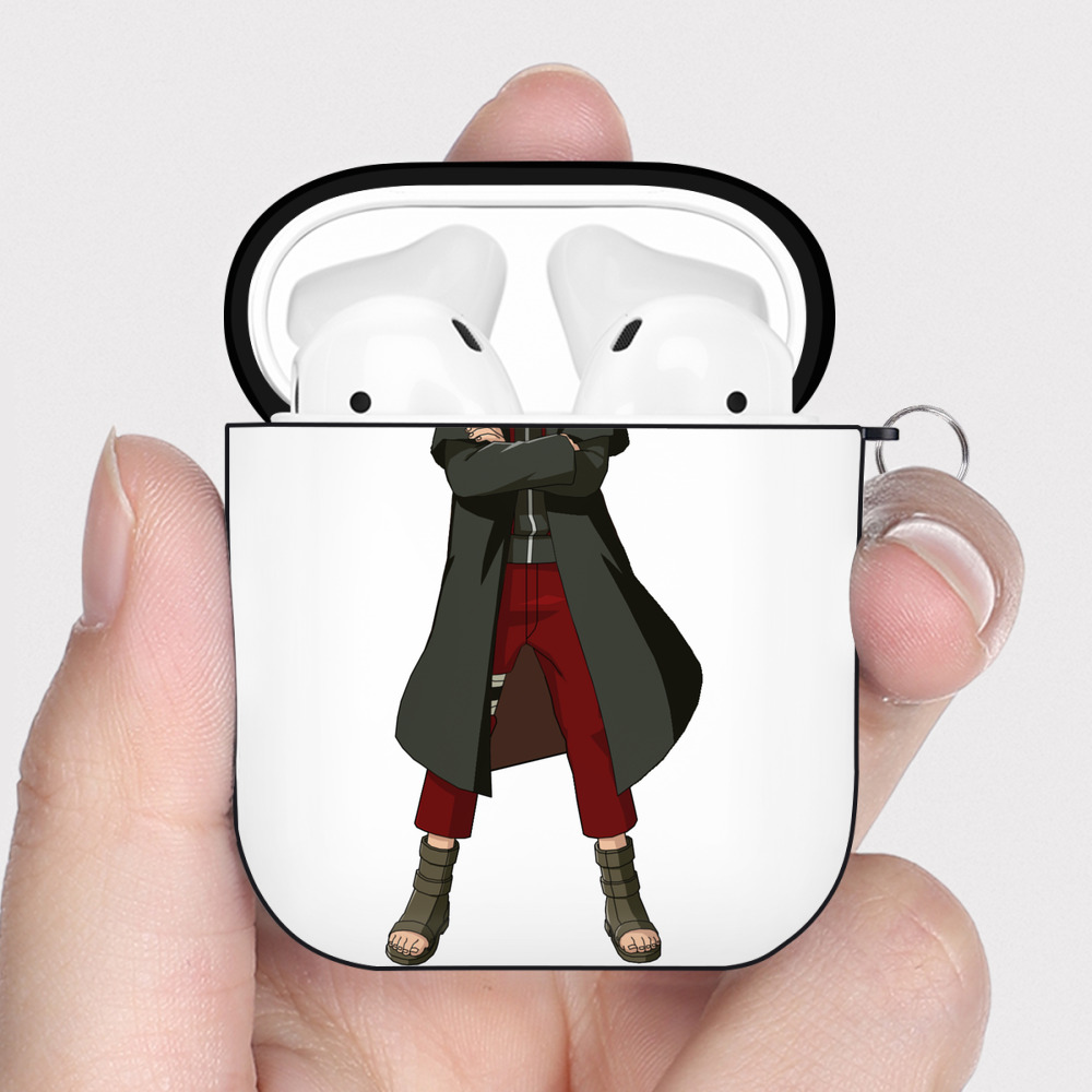 （画像用） NARUTO -ナルト- うずまき ナルト Uzumaki Naruto AirPods 第2世代保護ケース ハードシェル ブラック 耐衝撃・防指紋・カラビナ付き