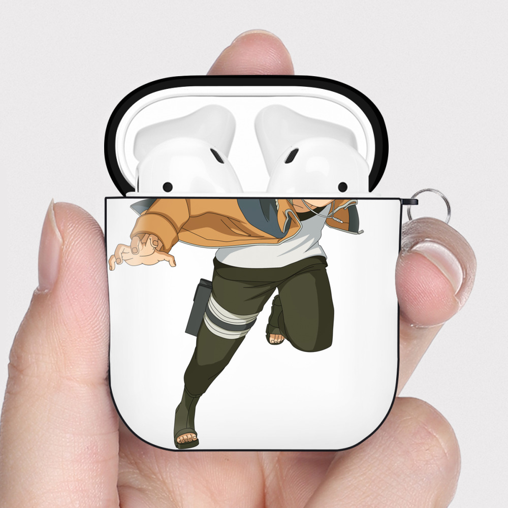 （画像用） NARUTO -ナルト- うずまき ナルト Uzumaki Naruto AirPods 第2世代保護ケース ハードシェル ブラック 耐衝撃・防指紋・カラビナ付き