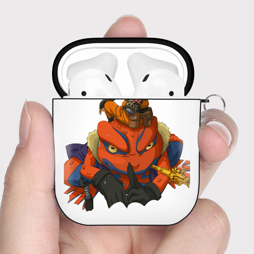 （画像用） NARUTO -ナルト- うずまき ナルト Uzumaki Naruto AirPods 第2世代保護ケース ハードシェル ブラック 耐衝撃・防指紋・カラビナ付き