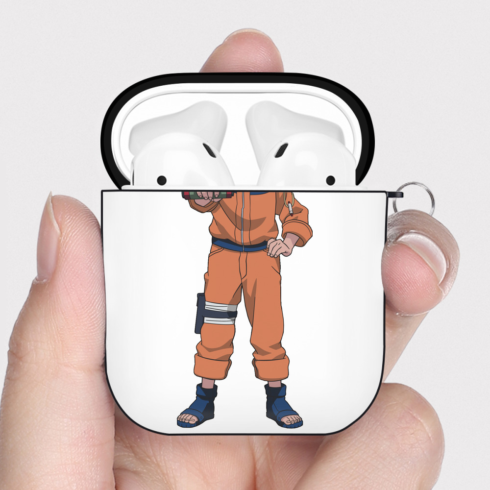 （画像用） NARUTO -ナルト- うずまき ナルト Uzumaki Naruto AirPods 第2世代保護ケース ハードシェル ブラック 耐衝撃・防指紋・カラビナ付き