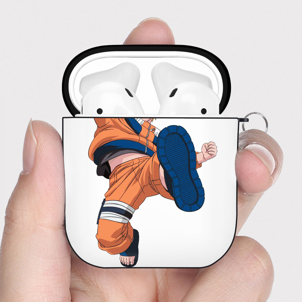 （画像用） NARUTO -ナルト- うずまき ナルト Uzumaki Naruto AirPods 第2世代保護ケース ハードシェル ブラック 耐衝撃・防指紋・カラビナ付き