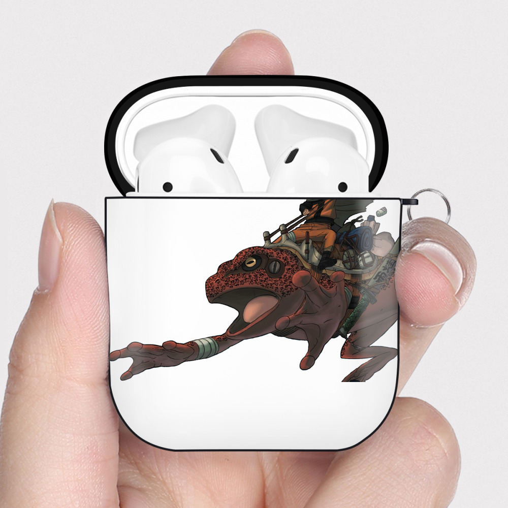 （画像用） NARUTO -ナルト- うずまき ナルト Uzumaki Naruto AirPods 第2世代保護ケース ハードシェル ブラック 耐衝撃・防指紋・カラビナ付き