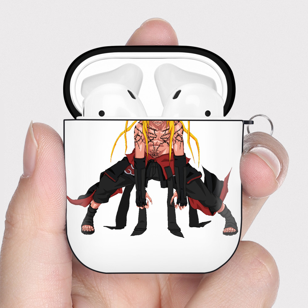 （画像用） NARUTO -ナルト- うずまき ナルト Uzumaki Naruto AirPods 第2世代保護ケース ハードシェル ブラック 耐衝撃・防指紋・カラビナ付き