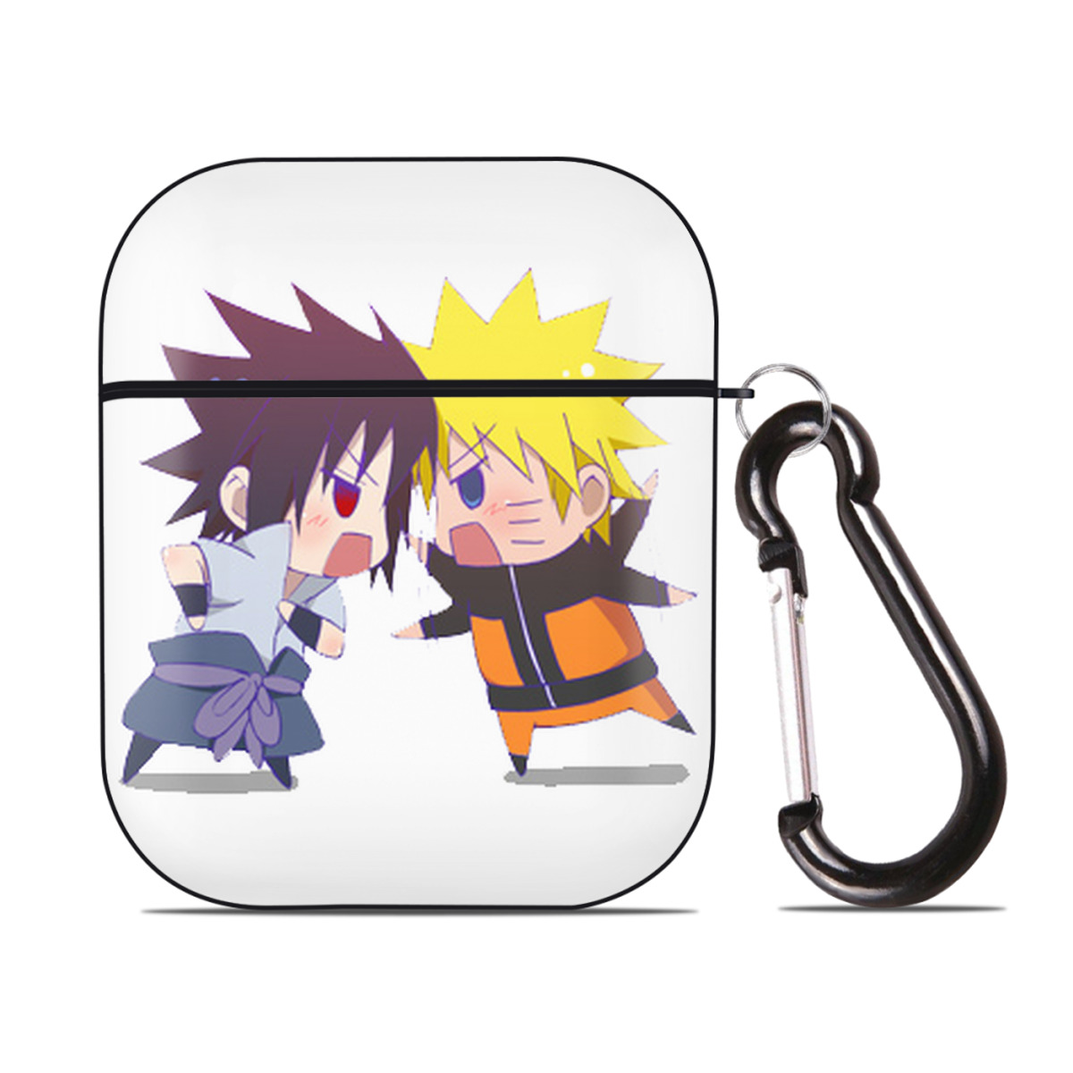 （画像用） NARUTO -ナルト- うずまき ナルト Uzumaki Naruto AirPods 第2世代保護ケース ハードシェル ブラック 耐衝撃・防指紋・カラビナ付き