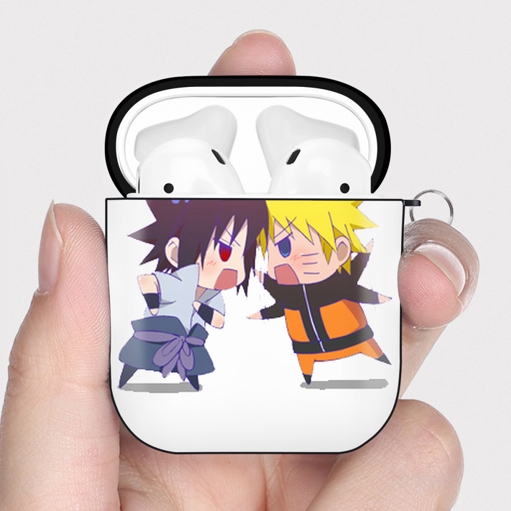 （画像用） NARUTO -ナルト- うずまき ナルト Uzumaki Naruto AirPods 第2世代保護ケース ハードシェル ブラック 耐衝撃・防指紋・カラビナ付き