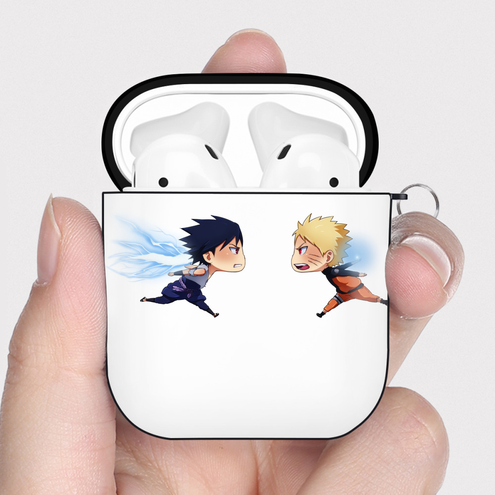 （画像用） NARUTO -ナルト- うずまき ナルト Uzumaki Naruto AirPods 第2世代保護ケース ハードシェル ブラック 耐衝撃・防指紋・カラビナ付き