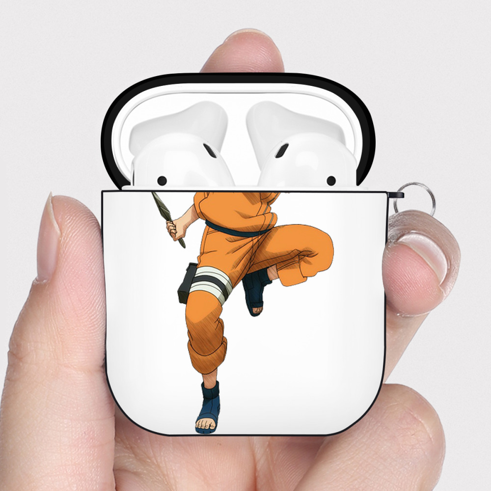 （画像用） NARUTO -ナルト- うずまき ナルト Uzumaki Naruto AirPods 第2世代保護ケース ハードシェル ブラック 耐衝撃・防指紋・カラビナ付き