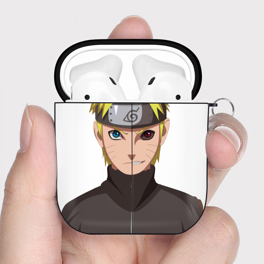 （画像用） NARUTO -ナルト- うずまき ナルト Uzumaki Naruto AirPods 第2世代保護ケース ハードシェル ブラック 耐衝撃・防指紋・カラビナ付き