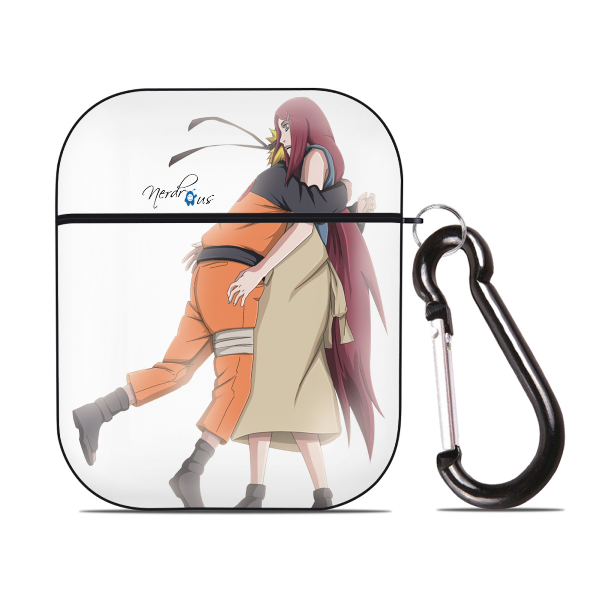 （画像用） NARUTO -ナルト- うずまき ナルト Uzumaki Naruto AirPods 第2世代保護ケース ハードシェル ブラック 耐衝撃・防指紋・カラビナ付き