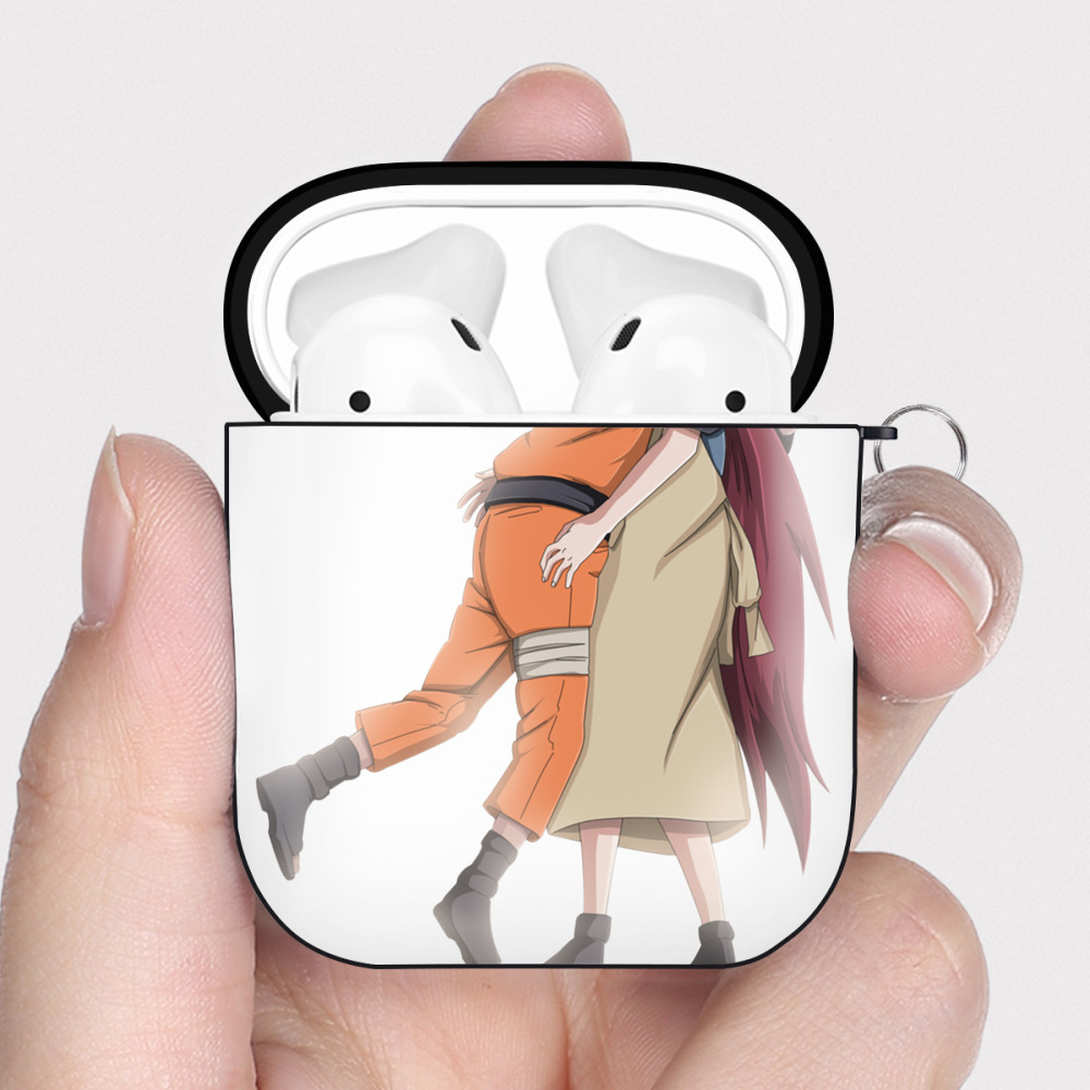 （画像用） NARUTO -ナルト- うずまき ナルト Uzumaki Naruto AirPods 第2世代保護ケース ハードシェル ブラック 耐衝撃・防指紋・カラビナ付き