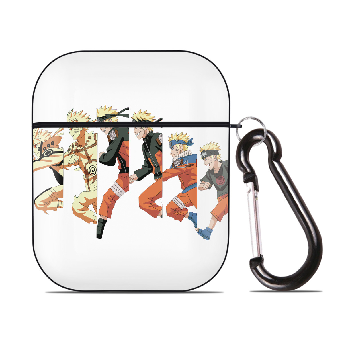 （画像用） NARUTO -ナルト- うずまき ナルト Uzumaki Naruto AirPods 第2世代保護ケース ハードシェル ブラック 耐衝撃・防指紋・カラビナ付き