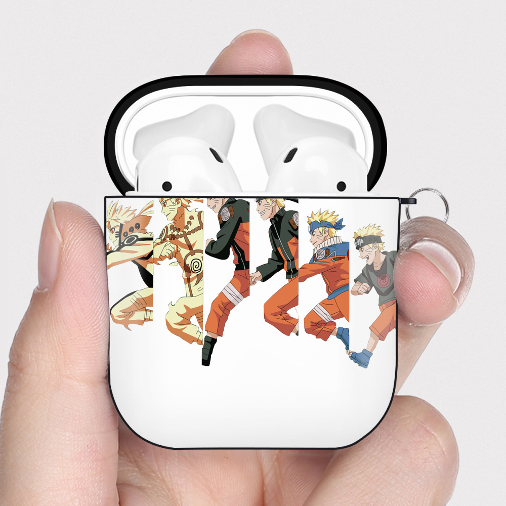 （画像用） NARUTO -ナルト- うずまき ナルト Uzumaki Naruto AirPods 第2世代保護ケース ハードシェル ブラック 耐衝撃・防指紋・カラビナ付き