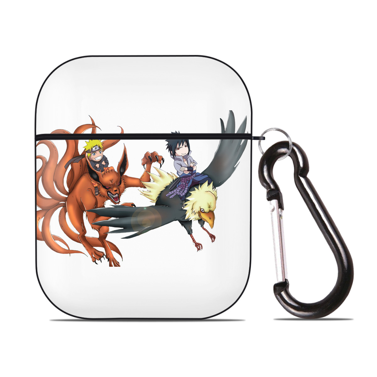 （画像用） NARUTO -ナルト- うずまき ナルト Uzumaki Naruto AirPods 第2世代保護ケース ハードシェル ブラック 耐衝撃・防指紋・カラビナ付き