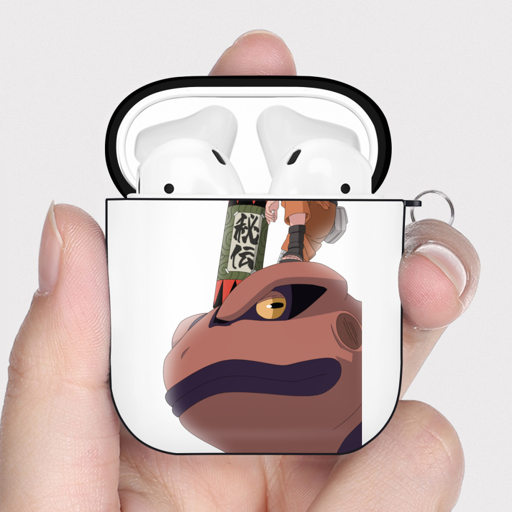 （画像用） NARUTO -ナルト- うずまき ナルト Uzumaki Naruto AirPods 第2世代保護ケース ハードシェル ブラック 耐衝撃・防指紋・カラビナ付き