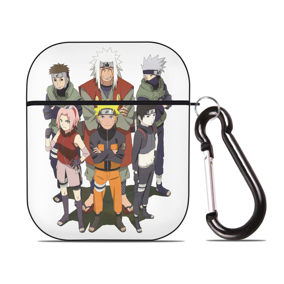 （画像用） NARUTO -ナルト- うずまき ナルト Uzumaki Naruto AirPods 第2世代保護ケース ハードシェル ブラック 耐衝撃・防指紋・カラビナ付き