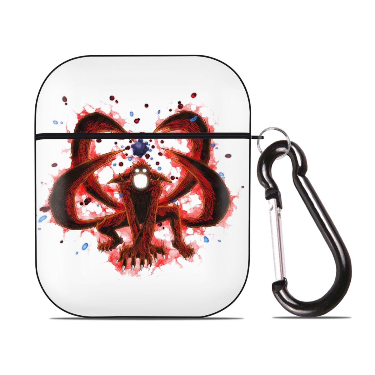 （画像用） NARUTO -ナルト- うずまき ナルト Uzumaki Naruto AirPods 第2世代保護ケース ハードシェル ブラック 耐衝撃・防指紋・カラビナ付き