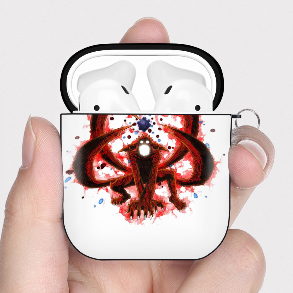 （画像用） NARUTO -ナルト- うずまき ナルト Uzumaki Naruto AirPods 第2世代保護ケース ハードシェル ブラック 耐衝撃・防指紋・カラビナ付き