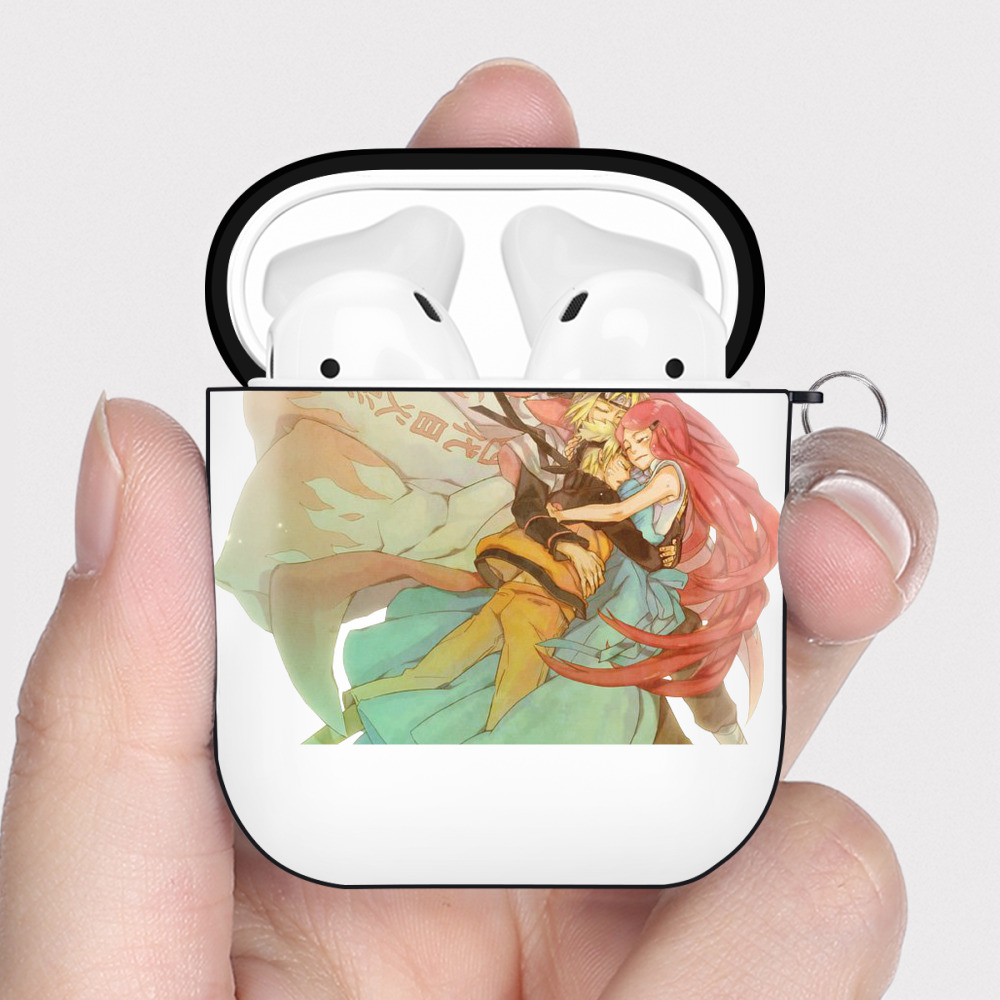 （画像用） NARUTO -ナルト- うずまき ナルト Uzumaki Naruto AirPods 第2世代保護ケース ハードシェル ブラック 耐衝撃・防指紋・カラビナ付き