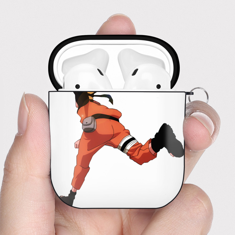 （画像用） NARUTO -ナルト- うずまき ナルト Uzumaki Naruto AirPods 第2世代保護ケース ハードシェル ブラック 耐衝撃・防指紋・カラビナ付き