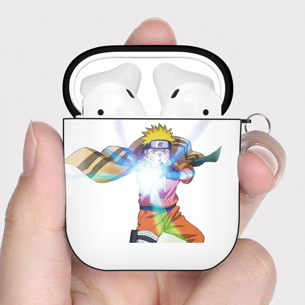 （画像用） NARUTO -ナルト- うずまき ナルト Uzumaki Naruto AirPods 第2世代保護ケース ハードシェル ブラック 耐衝撃・防指紋・カラビナ付き