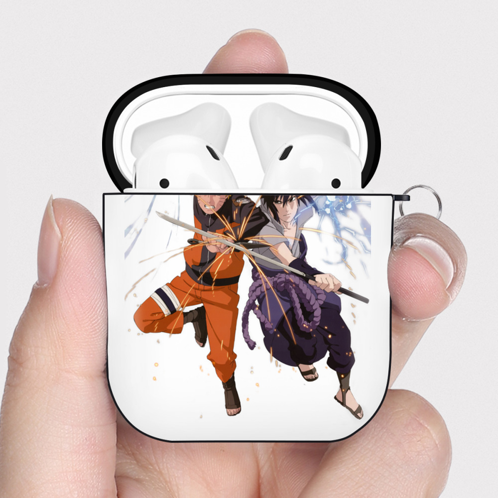 （画像用） NARUTO -ナルト- うずまき ナルト Uzumaki Naruto AirPods 第2世代保護ケース ハードシェル ブラック 耐衝撃・防指紋・カラビナ付き