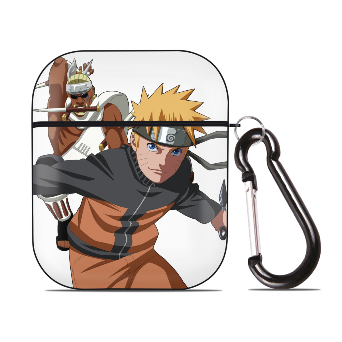 （画像用） NARUTO -ナルト- うずまき ナルト Uzumaki Naruto AirPods 第2世代保護ケース ハードシェル ブラック 耐衝撃・防指紋・カラビナ付き