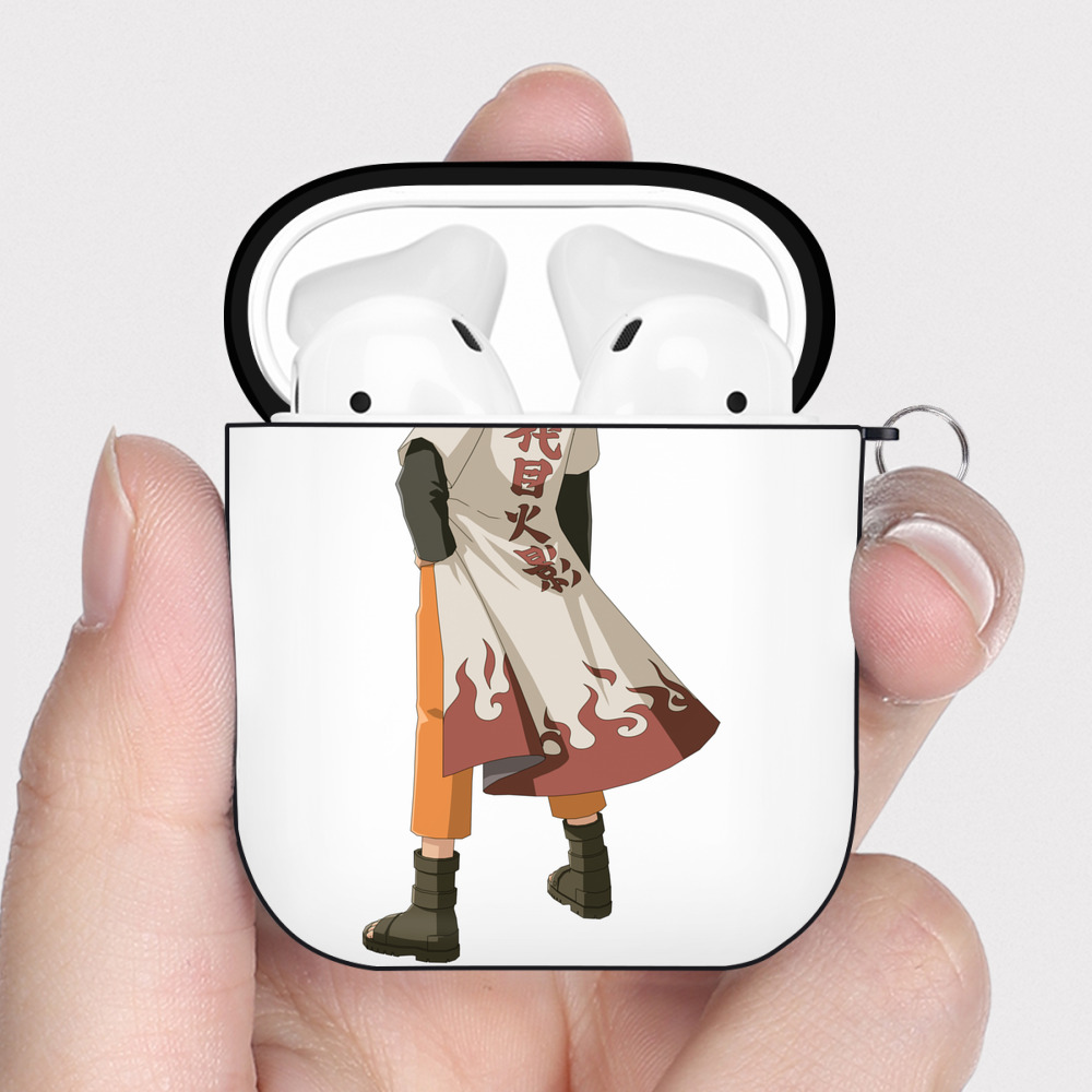 （画像用） NARUTO -ナルト- うずまき ナルト Uzumaki Naruto AirPods 第2世代保護ケース ハードシェル ブラック 耐衝撃・防指紋・カラビナ付き