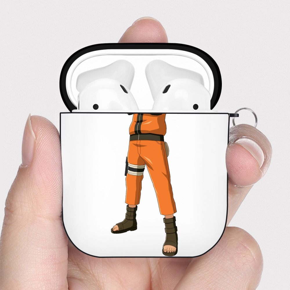 （画像用） NARUTO -ナルト- うずまき ナルト Uzumaki Naruto AirPods 第2世代保護ケース ハードシェル ブラック 耐衝撃・防指紋・カラビナ付き