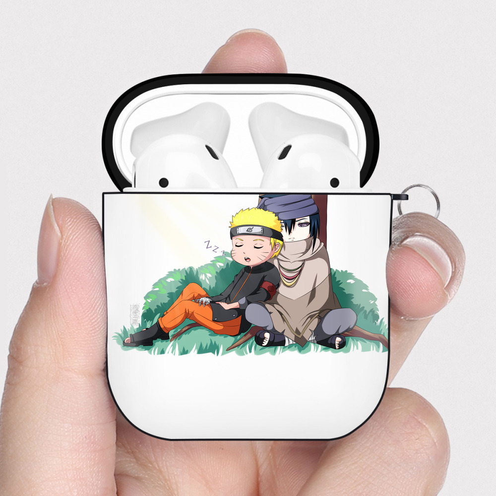 （画像用） NARUTO -ナルト- うずまき ナルト Uzumaki Naruto AirPods 第2世代保護ケース ハードシェル ブラック 耐衝撃・防指紋・カラビナ付き