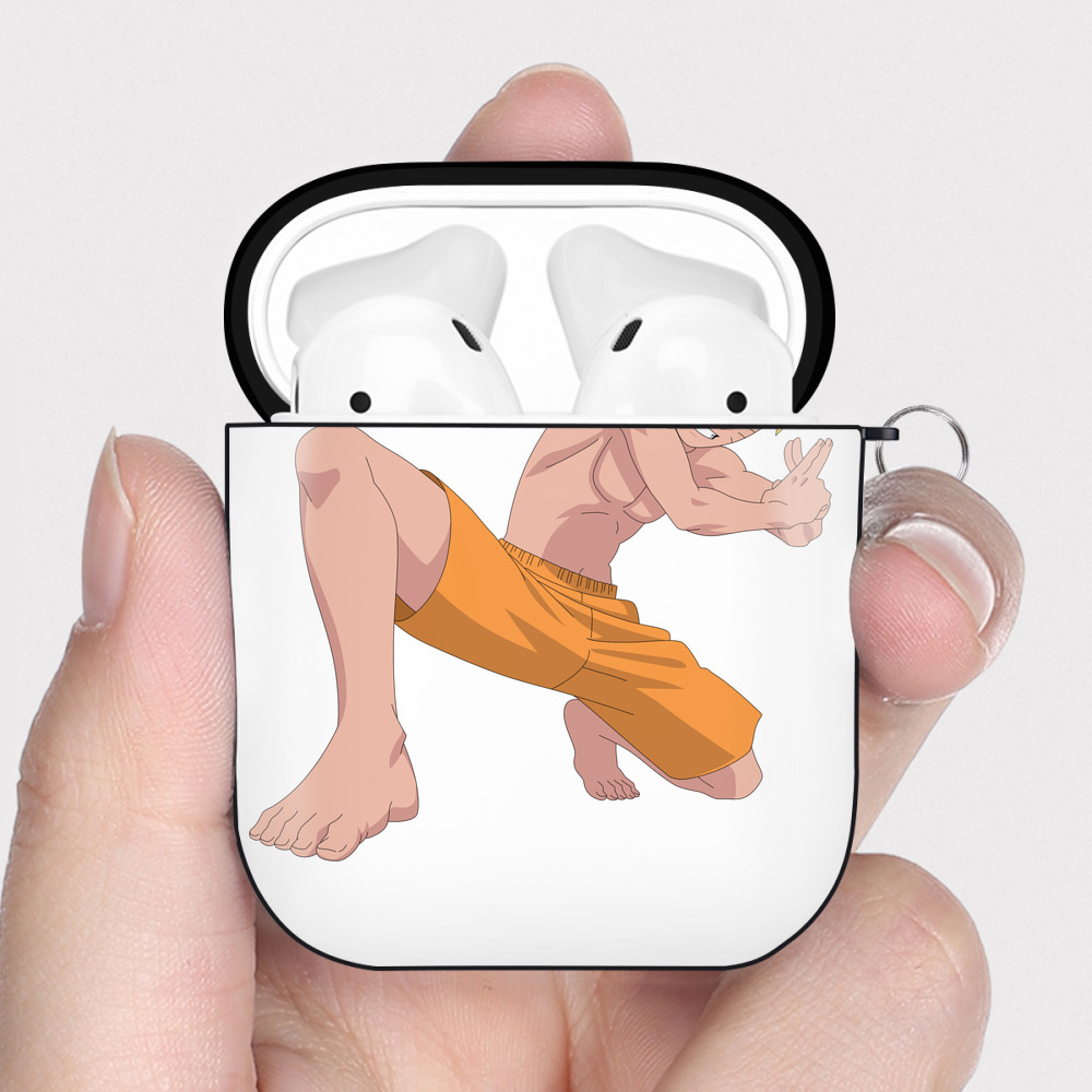 （画像用） NARUTO -ナルト- うずまき ナルト Uzumaki Naruto AirPods 第2世代保護ケース ハードシェル ブラック 耐衝撃・防指紋・カラビナ付き