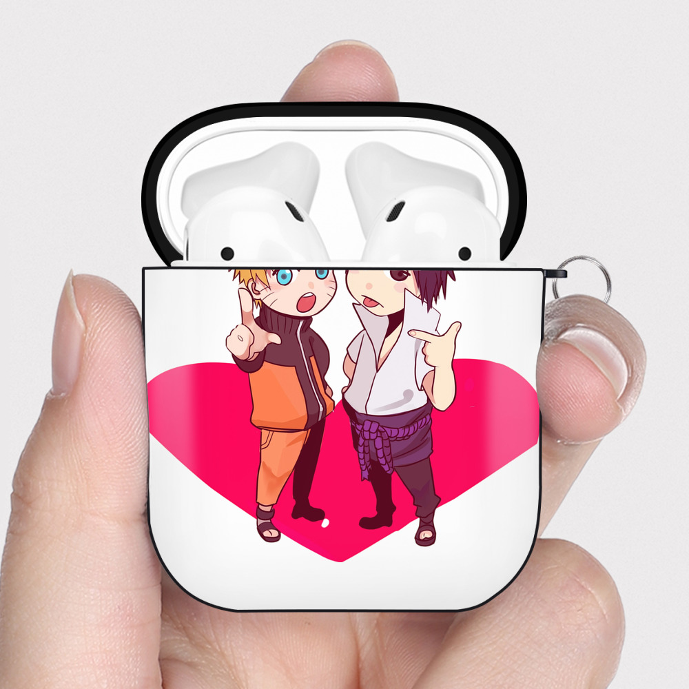 （画像用） NARUTO -ナルト- うずまき ナルト Uzumaki Naruto AirPods 第2世代保護ケース ハードシェル ブラック 耐衝撃・防指紋・カラビナ付き