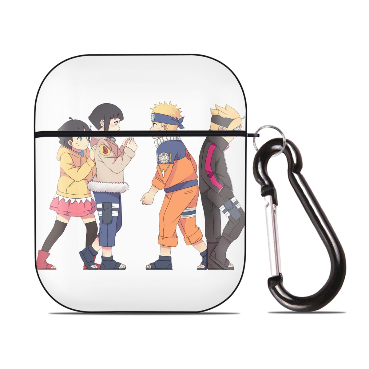 （画像用） NARUTO -ナルト- うずまき ナルト Uzumaki Naruto AirPods 第2世代保護ケース ハードシェル ブラック 耐衝撃・防指紋・カラビナ付き