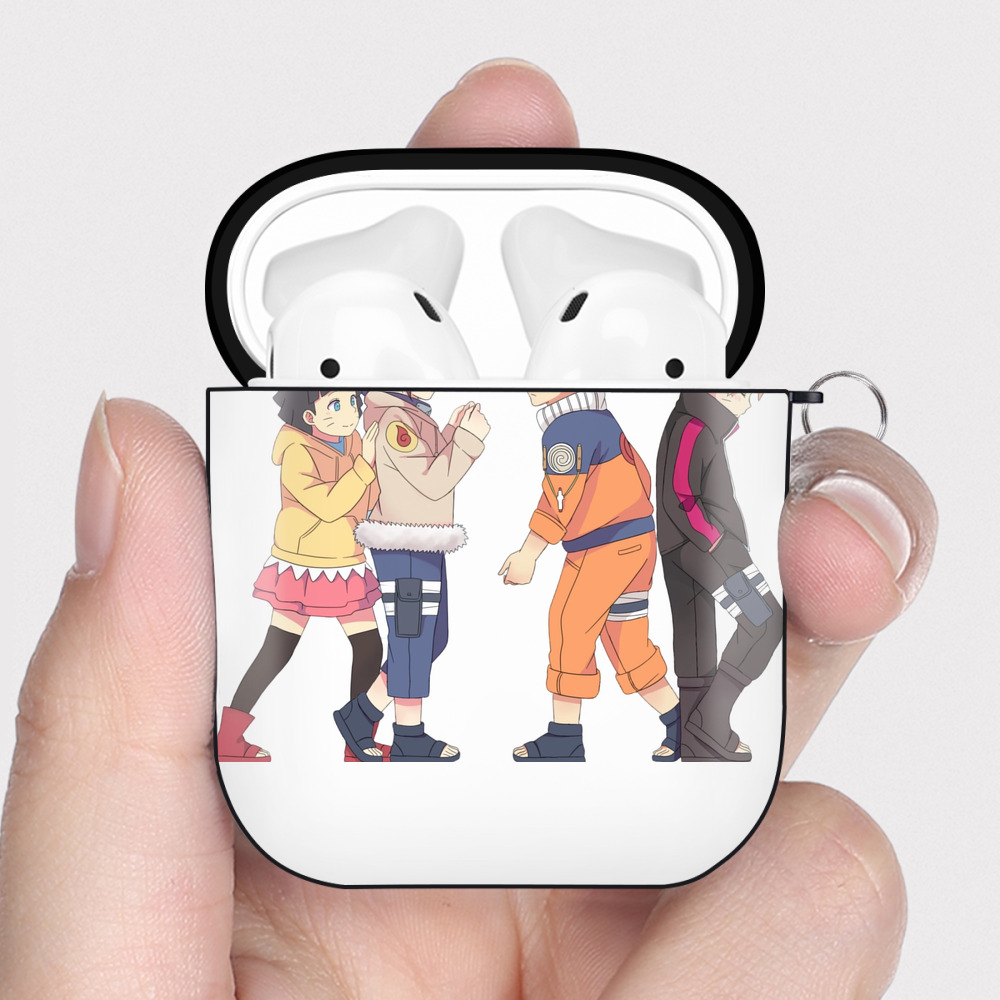 （画像用） NARUTO -ナルト- うずまき ナルト Uzumaki Naruto AirPods 第2世代保護ケース ハードシェル ブラック 耐衝撃・防指紋・カラビナ付き