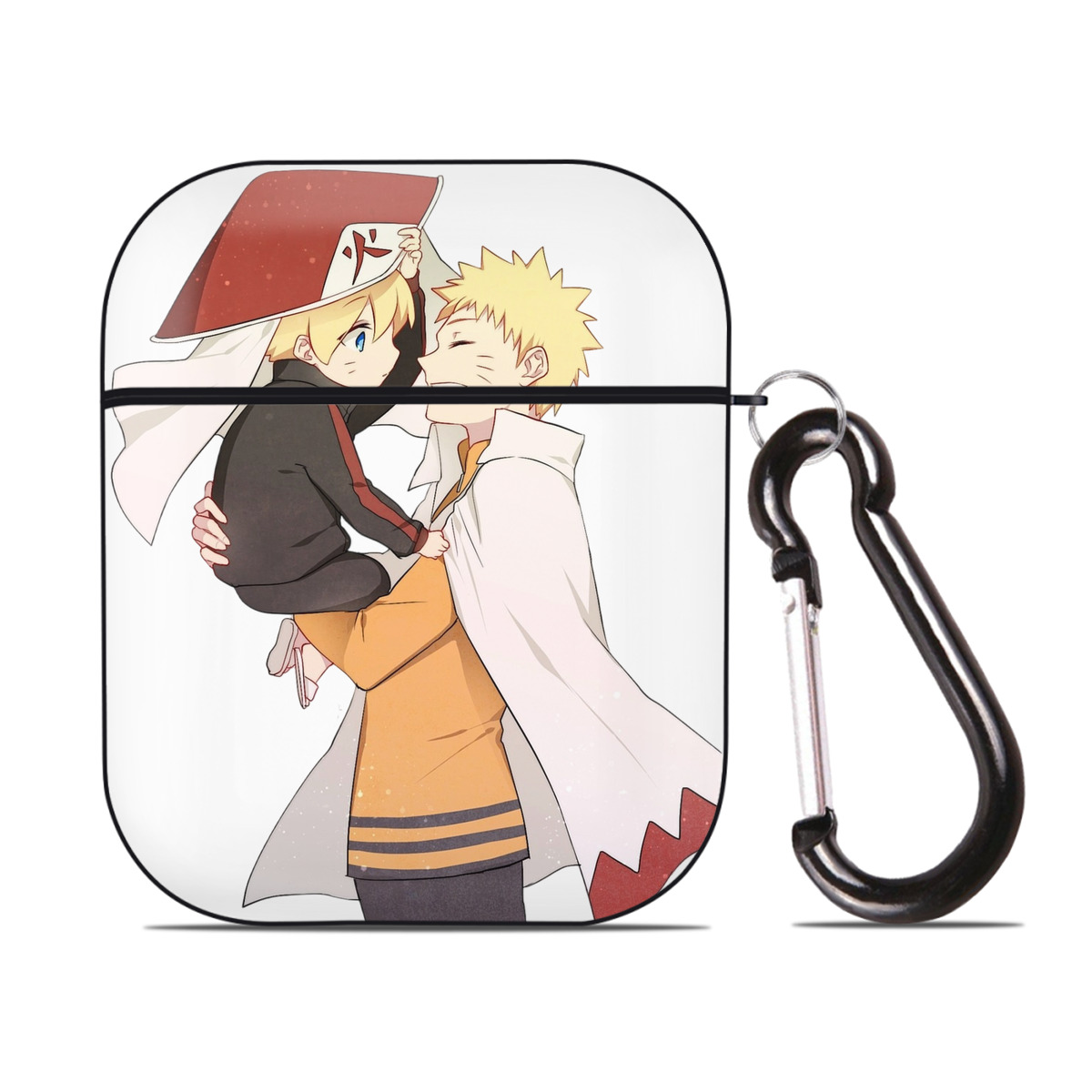 （画像用） NARUTO -ナルト- うずまき ナルト Uzumaki Naruto AirPods 第2世代保護ケース ハードシェル ブラック 耐衝撃・防指紋・カラビナ付き
