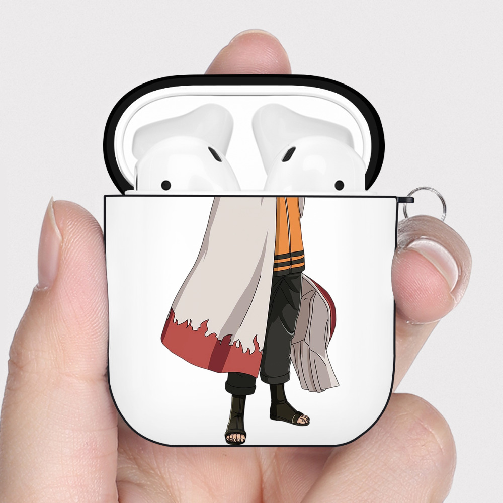 （画像用） NARUTO -ナルト- うずまき ナルト Uzumaki Naruto AirPods 第2世代保護ケース ハードシェル ブラック 耐衝撃・防指紋・カラビナ付き