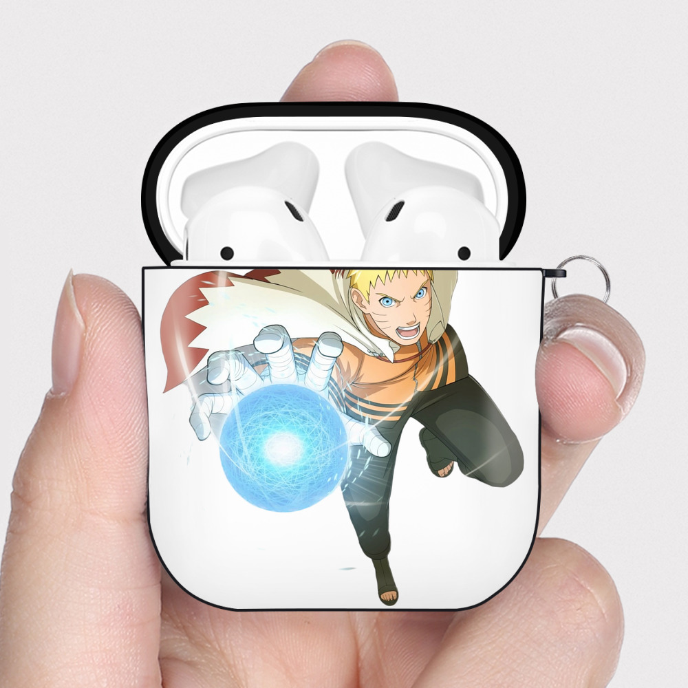 （画像用） NARUTO -ナルト- うずまき ナルト Uzumaki Naruto AirPods 第2世代保護ケース ハードシェル ブラック 耐衝撃・防指紋・カラビナ付き