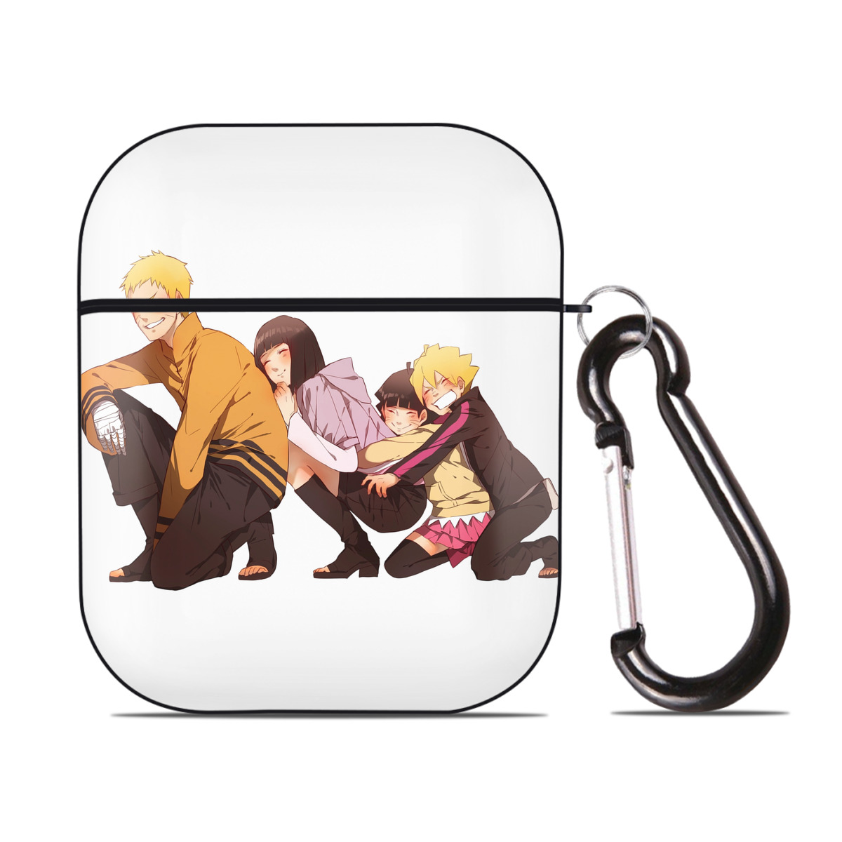 （画像用） NARUTO -ナルト- うずまき ナルト Uzumaki Naruto AirPods 第2世代保護ケース ハードシェル ブラック 耐衝撃・防指紋・カラビナ付き