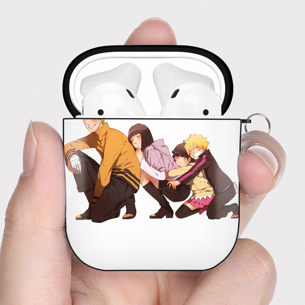 （画像用） NARUTO -ナルト- うずまき ナルト Uzumaki Naruto AirPods 第2世代保護ケース ハードシェル ブラック 耐衝撃・防指紋・カラビナ付き