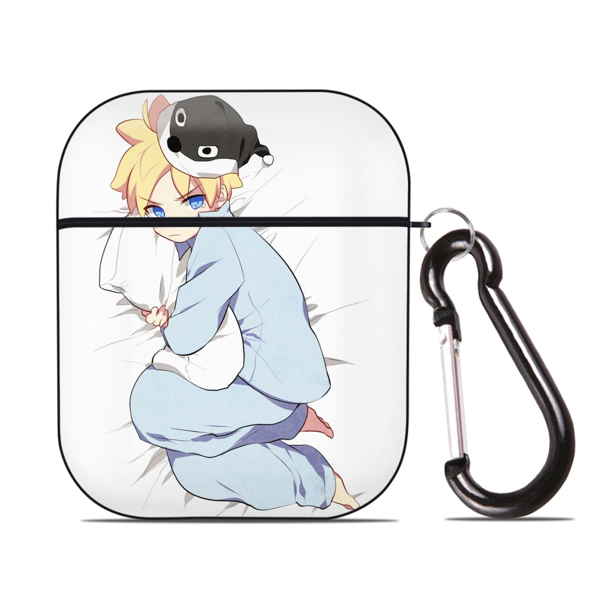 （画像用） NARUTO -ナルト- うずまき ナルト Uzumaki Naruto AirPods 第2世代保護ケース ハードシェル ブラック 耐衝撃・防指紋・カラビナ付き