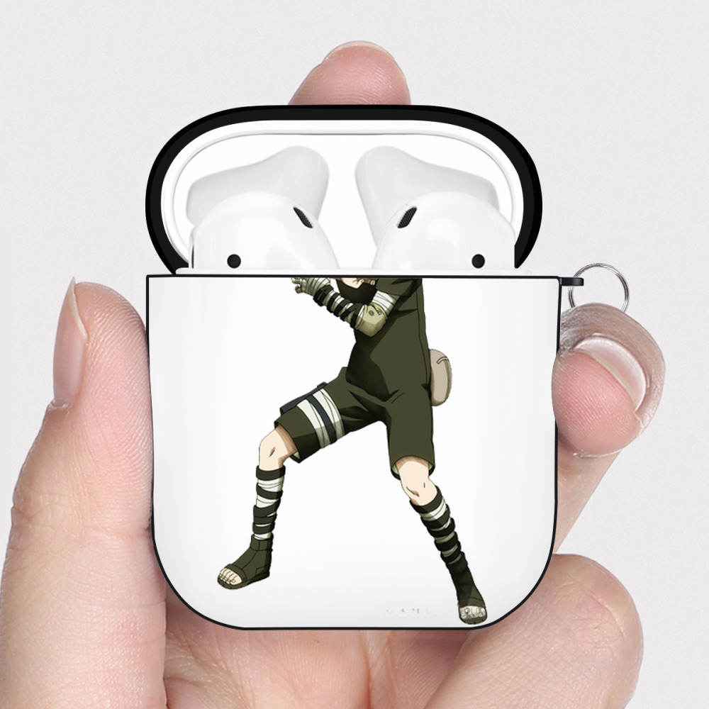 （画像用） NARUTO -ナルト- うちは サスケ Uchiha Sasuke AirPods 第2世代保護ケース ハードシェル ブラック 耐衝撃・防指紋・カラビナ付き