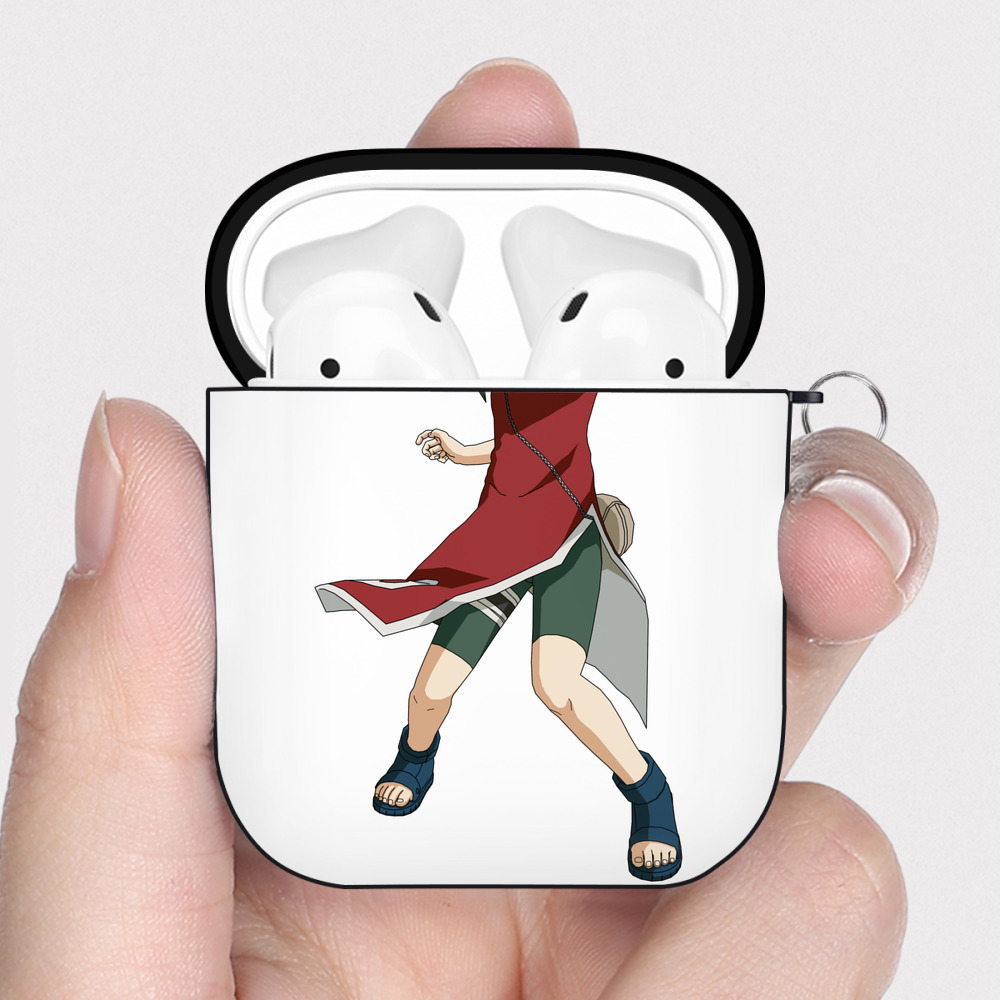 （画像用） NARUTO -ナルト- 春野サクラ Haruno Sakura AirPods 第2世代保護ケース ハードシェル ブラック 耐衝撃・防指紋・カラビナ付き
