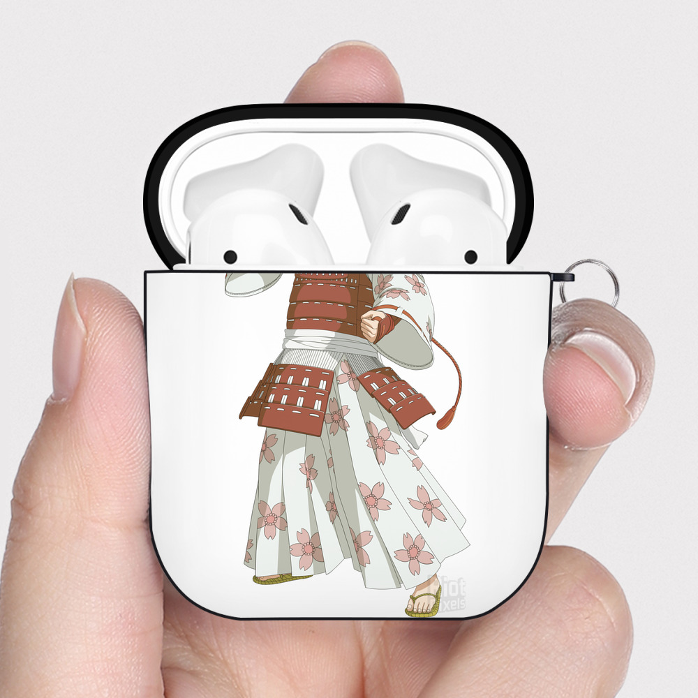 （画像用） NARUTO -ナルト- 春野サクラ Haruno Sakura AirPods 第2世代保護ケース ハードシェル ブラック 耐衝撃・防指紋・カラビナ付き