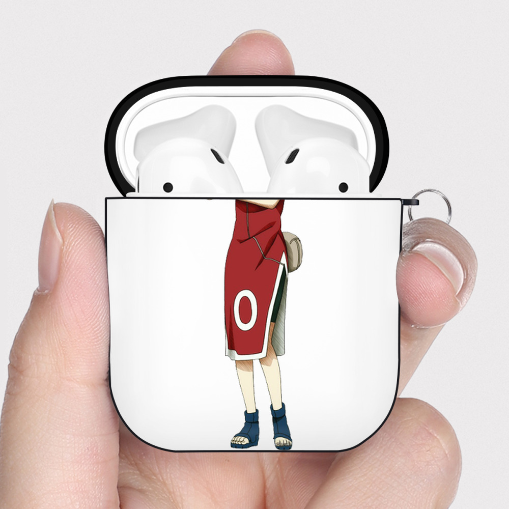 （画像用） NARUTO -ナルト- 春野サクラ Haruno Sakura AirPods 第2世代保護ケース ハードシェル ブラック 耐衝撃・防指紋・カラビナ付き