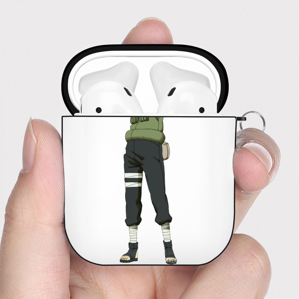 （画像用） NARUTO -ナルト- はたけ カカシ Hatake Kakashi AirPods 第2世代保護ケース ハードシェル ブラック 耐衝撃・防指紋・カラビナ付き