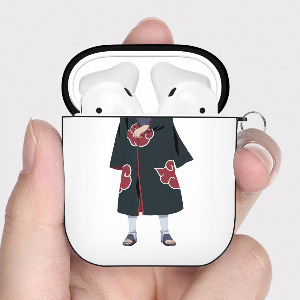 （画像用） NARUTO -ナルト- うちは イタチ Uchiha Itachi AirPods 第2世代保護ケース ハードシェル ブラック 耐衝撃・防指紋・カラビナ付き