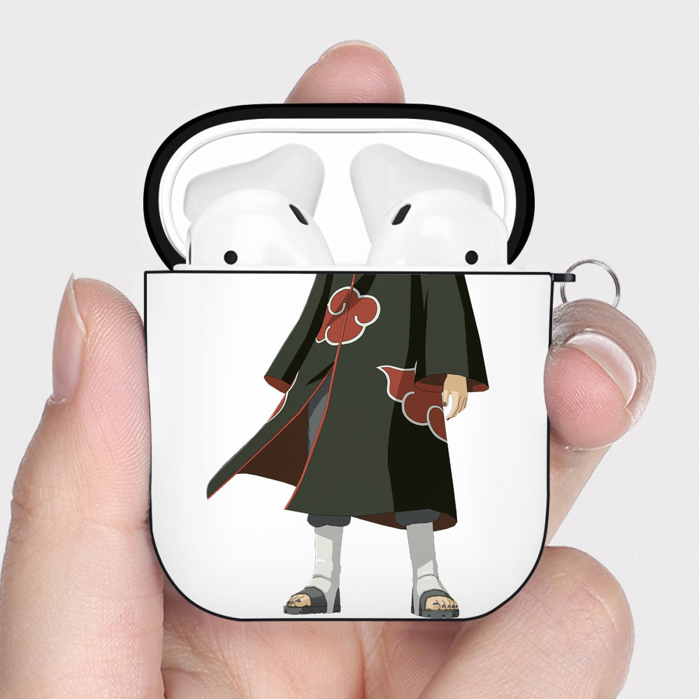 （画像用） NARUTO -ナルト- うちは イタチ Uchiha Itachi AirPods 第2世代保護ケース ハードシェル ブラック 耐衝撃・防指紋・カラビナ付き