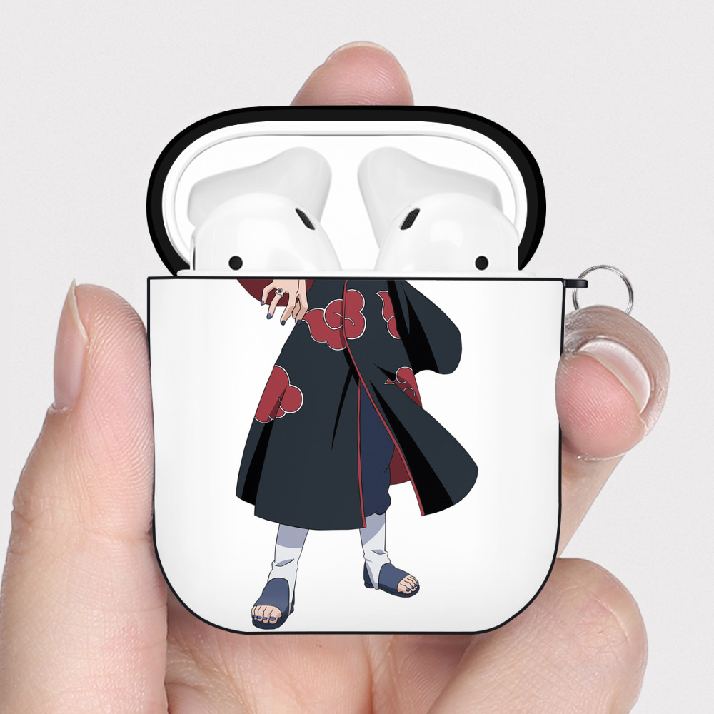（画像用） NARUTO -ナルト- うちは イタチ Uchiha Itachi AirPods 第2世代保護ケース ハードシェル ブラック 耐衝撃・防指紋・カラビナ付き