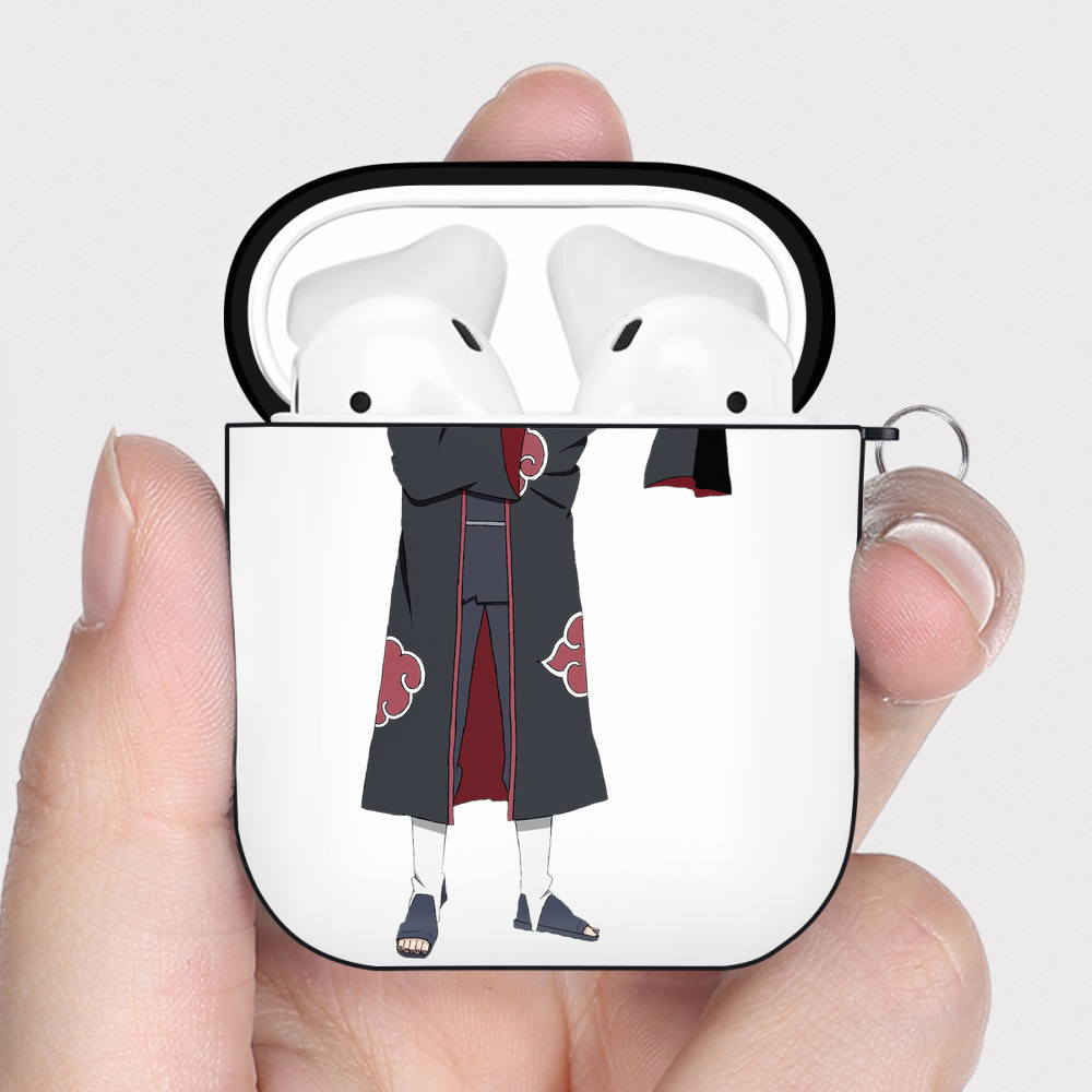 （画像用） NARUTO -ナルト- うちは イタチ Uchiha Itachi AirPods 第2世代保護ケース ハードシェル ブラック 耐衝撃・防指紋・カラビナ付き